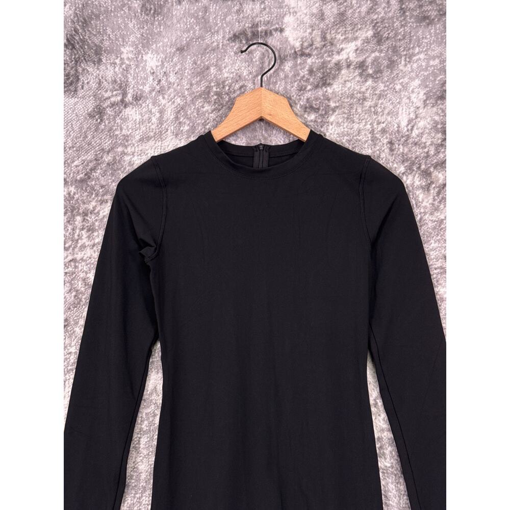 Adanola Unitard Jumpsuit Small Womens Black Long Sleeve Thumbholes - Picture 2 of 9